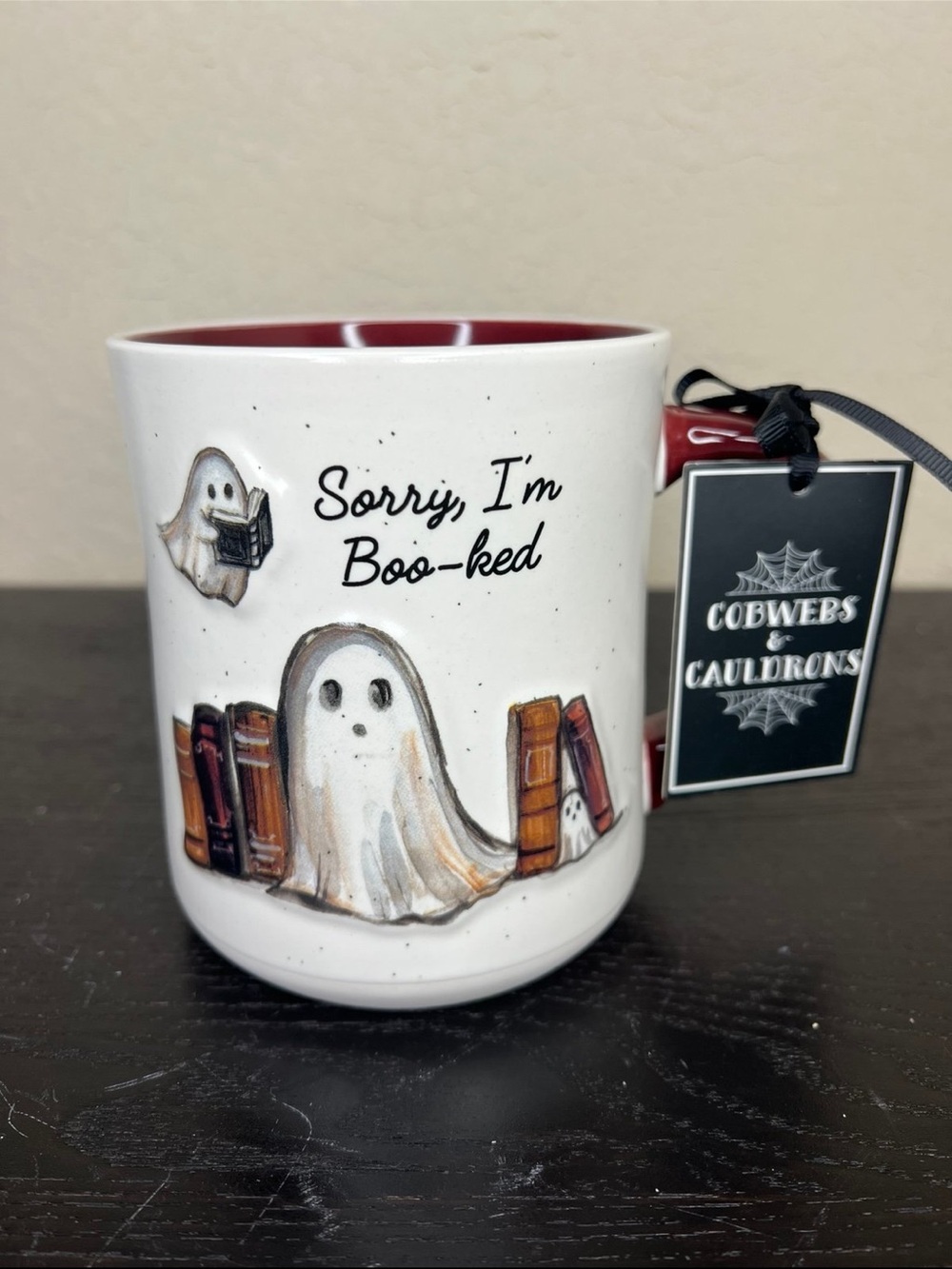 NEW Cobwebs & Cauldrons Halloween ‘Sorry I’m Boo-Ked’ Mug